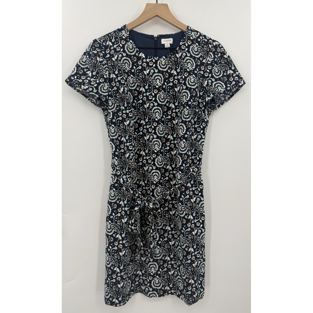 J Crew Dress Womens 4 Blue Orange Floral Party Wedding Office Colorful NEW